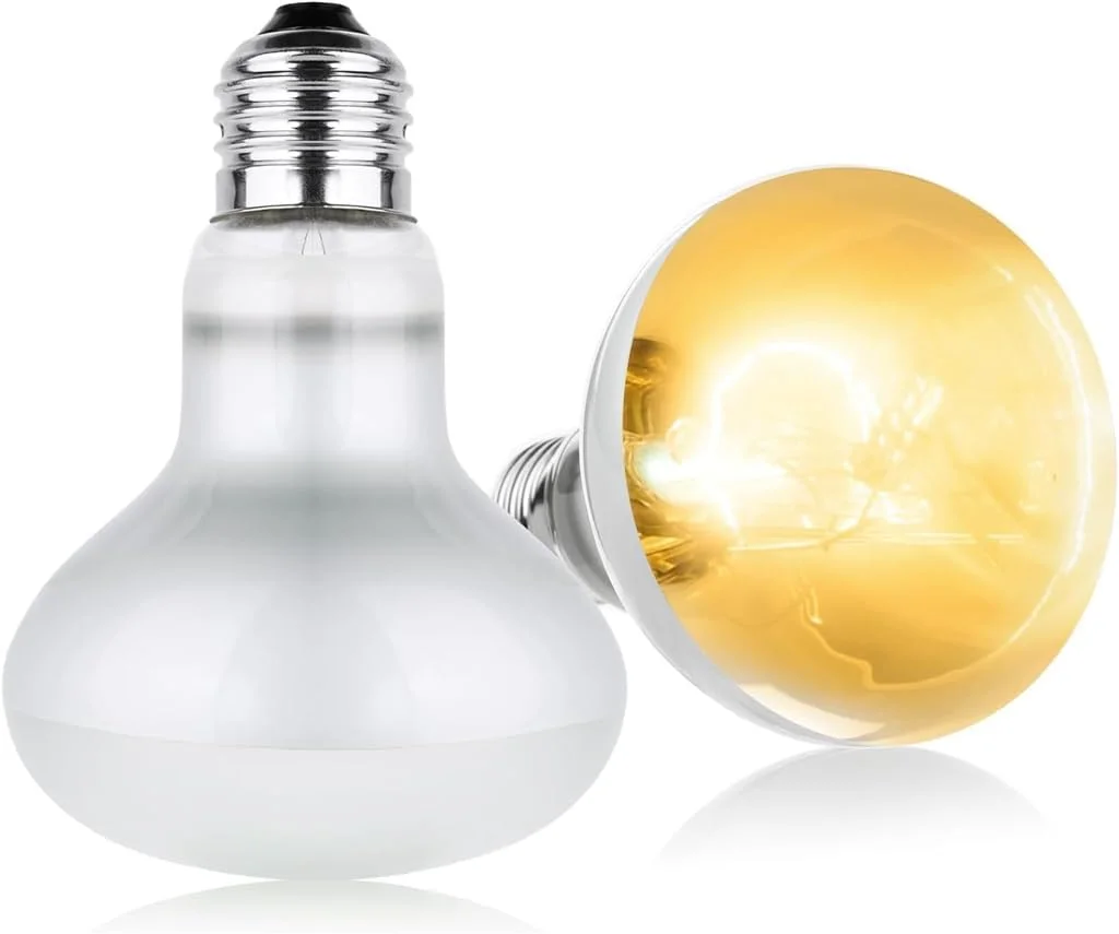 لامپ نقطه ای آفتاب گیر Azonee، بسته 2 عددی لامپ حرارتی 100 واتی برای خزندگان، لامپ حرارتی لاک پشت، لامپ حرارتی نور طبیعی برای خزندگان، دوزیستان، جوجه ها، توله سگ ها، سفید