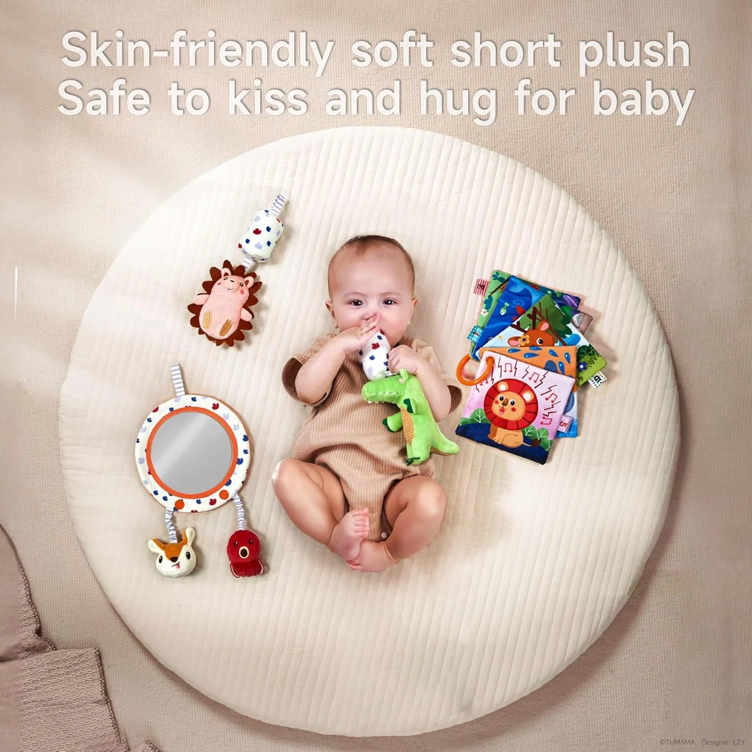 اسباب بازی صندلی ماشین کودک توماما مناسب نوزادان 0-6 ماه، جغجغه، آویز کالسکه، آینه، صدای خش خش، اسباب بازی های فشاری هدیه برای نوزاد دختر و پسر