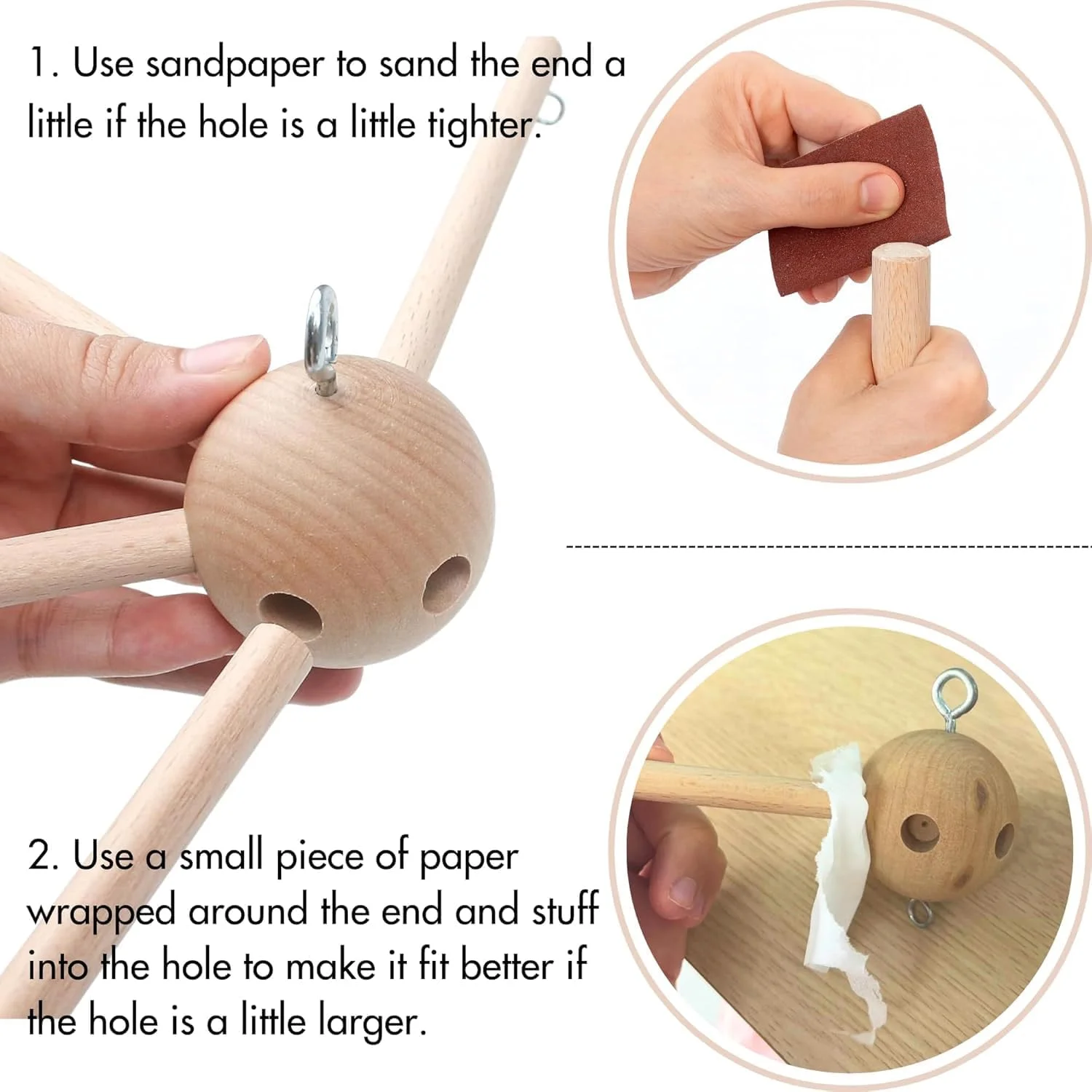 ست 2 عددی قاب آویز تخت نوزاد، آویز تزئینی چوبی طبیعی برای تخت خواب، آویز دست ساز خلاقانه برای اتاق کودک پسرانه دخترانه، لوازم جانبی زنگ اسباب بازی آویز دیواری بالکن اتاق خواب