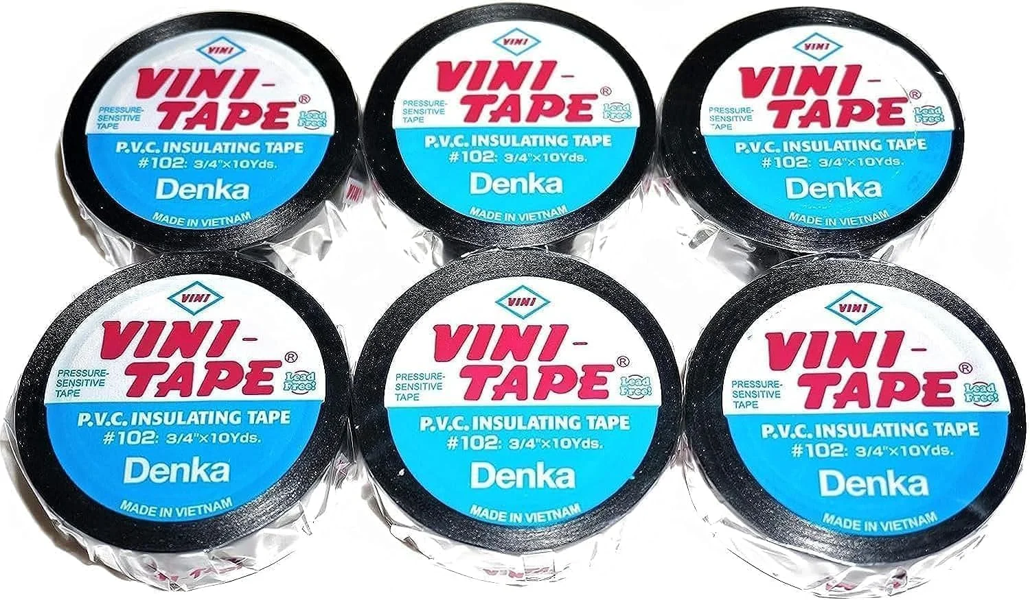 نوار عایق الکتریکی PVC (6 رول) (مشکی)