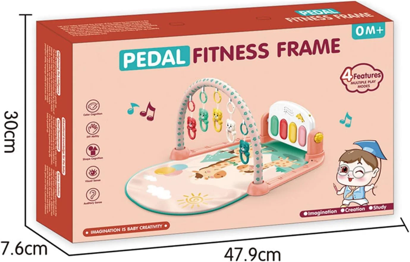 تشک بازی پیانویی کودک Baybee، تشک بازی و سرگرمی نوزاد با 5 آویز اسباب بازی و پیانوی چرخشی، مناسب برای خزیدن نوزادان 0 تا 12 ماه