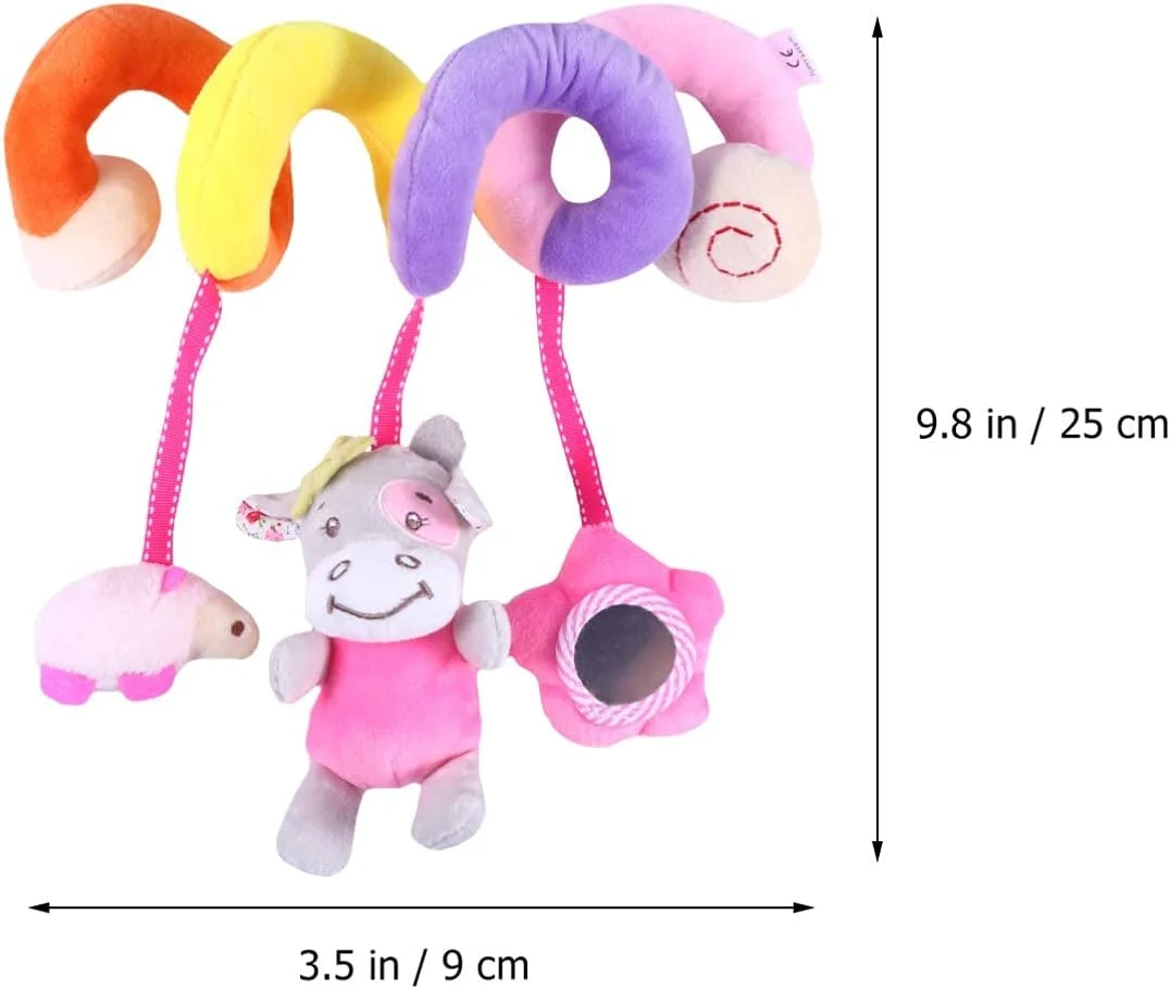 اسباب بازی مارپیچ کودک، اسباب بازی تخت نوزاد حیوانات پولیشی، اسباب بازی نوزاد برای تخت خواب کودک، کالسکه، میله صندلی ماشین، اسباب بازی آویز با زنگ