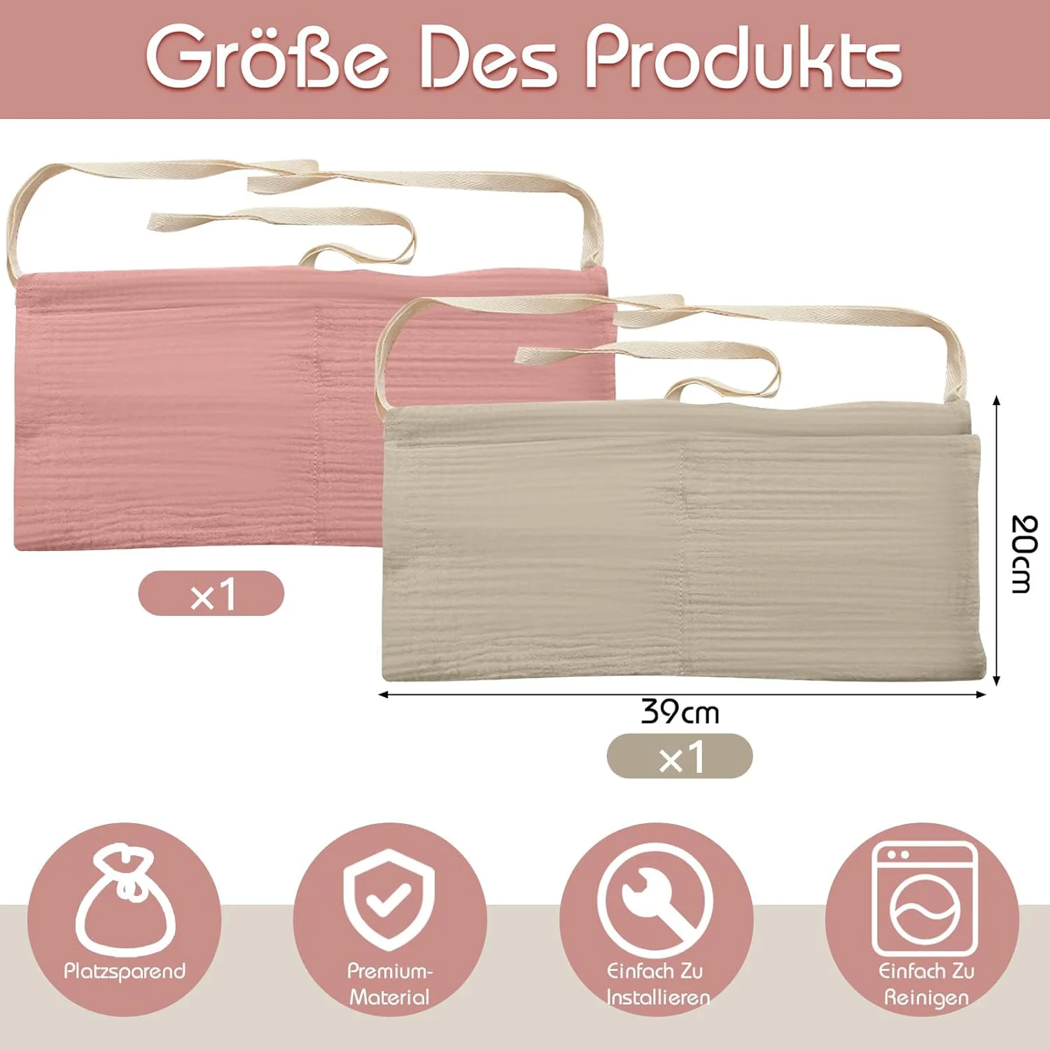 ZOCONE ست دو عددی ارگانایزر آویز تخت کودک، ارگانایزر قابل تنظیم تخت کودک 2 در 1 برای پوشک، لباس، اسباب بازی، کیف آویز تخت کودک (صورتی + خاکی) ZOCONE ست دو عددی ارگانایزر آویز تخت کودک، ارگانایزر قابل تنظیم تخت کودک 2 در 1 برای پوشک، لباس، اسباب بازی، کیف آویز تخت کودک (صورتی + خاکی)