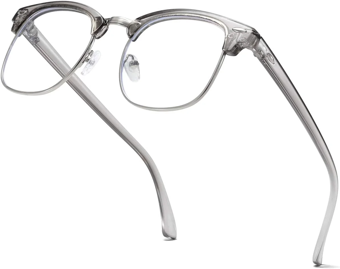 عینک فریم نیمه، لنز شفاف، طرح کلاسیک و فشن