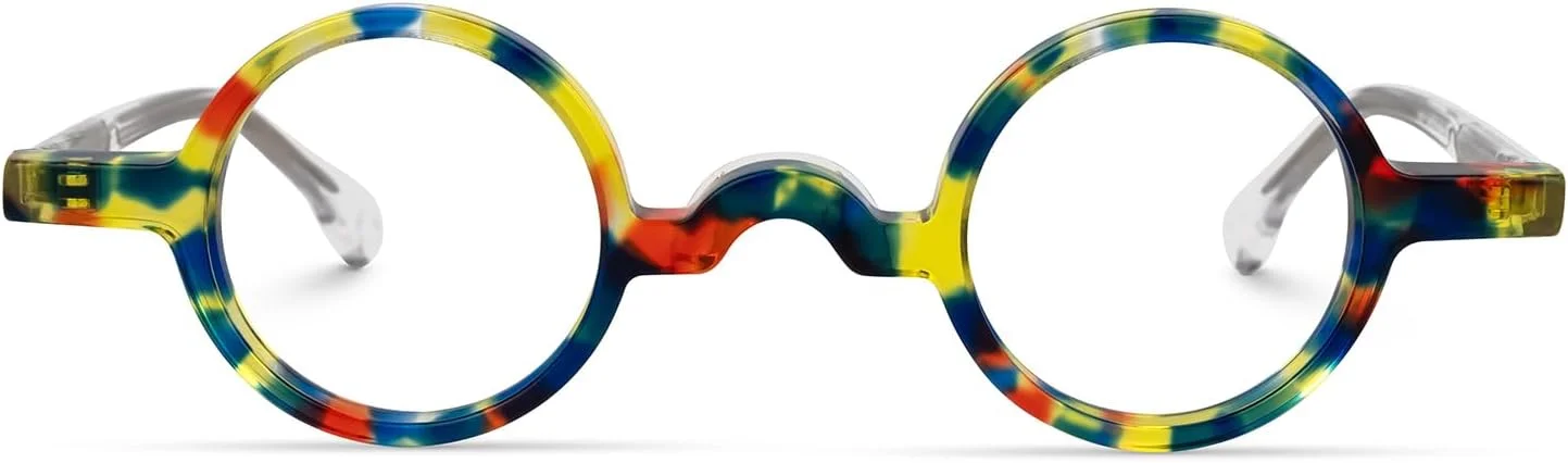 فریم عینک گرد استات زیلول با عدسی شفاف بدون نمره برای زنان و مردان