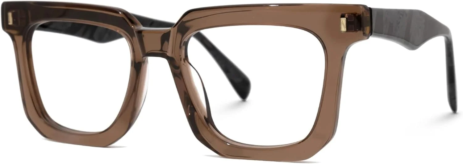 فریم عینک مربعی بزرگ کلاسیک Zeelool با لنز شفاف بدون نمره برای زنان و مردان Coville ZJGA830292