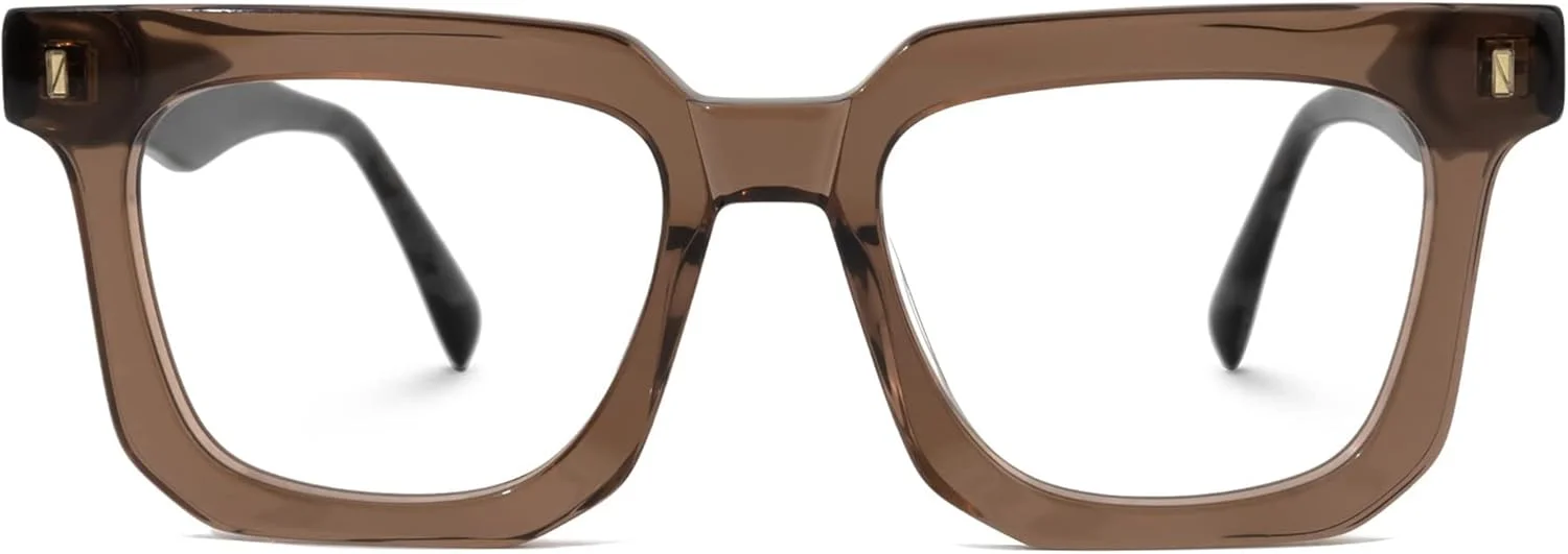 فریم عینک مربعی بزرگ کلاسیک Zeelool با لنز شفاف بدون نمره برای زنان و مردان Coville ZJGA830292