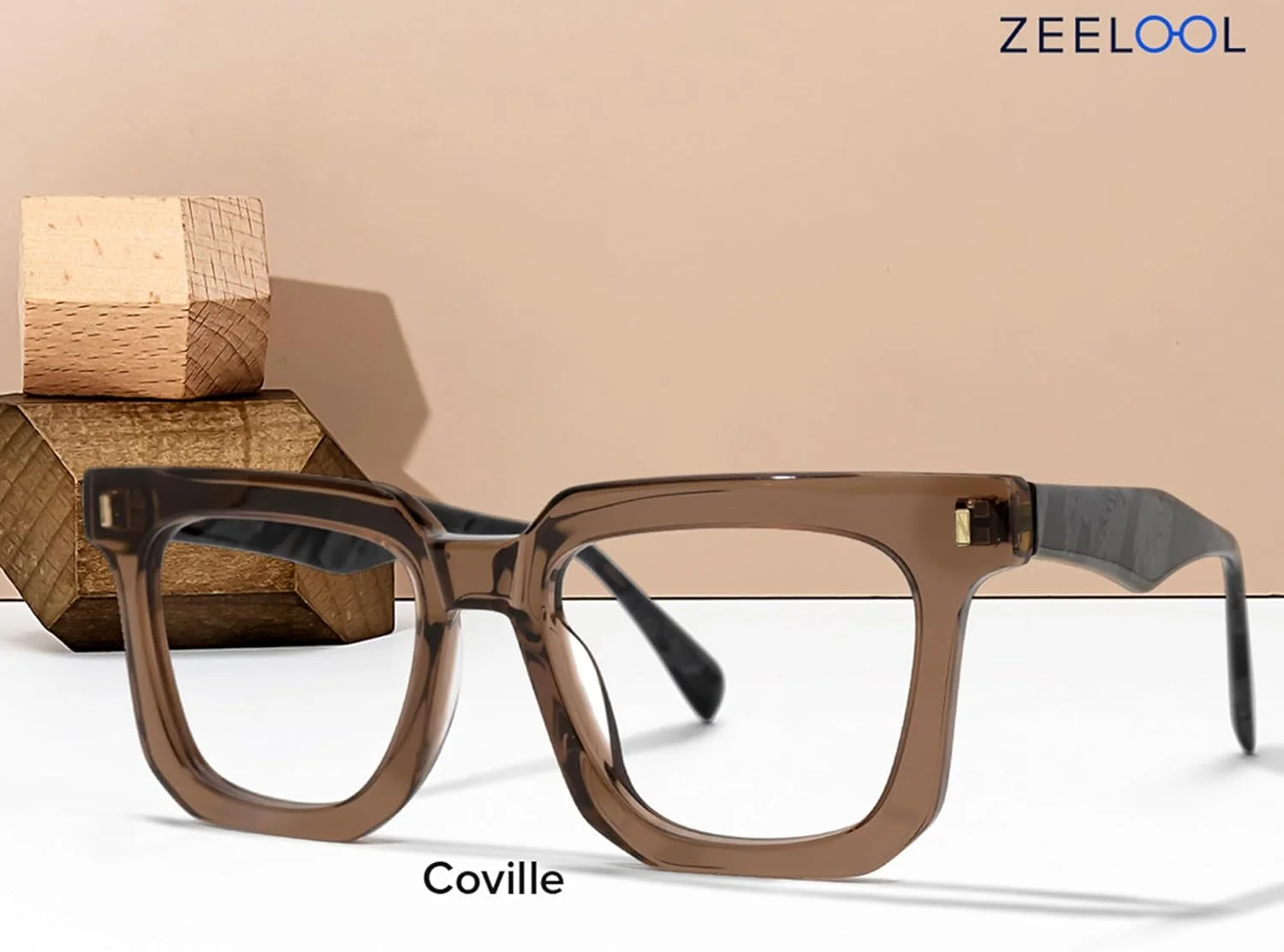 فریم عینک مربعی بزرگ کلاسیک Zeelool با لنز شفاف بدون نمره برای زنان و مردان Coville ZJGA830292