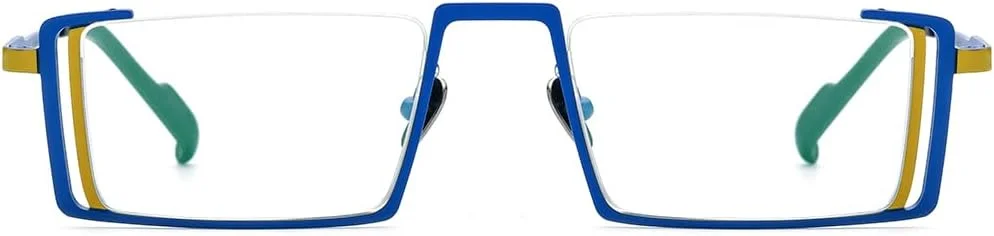 فریم عینک تیتانیوم خالص رنگارنگ فونکس مردانه، عینک مربعی یکپارچهسازی با سیستمعامل زنانه، عینک طبی وینتیج F85780