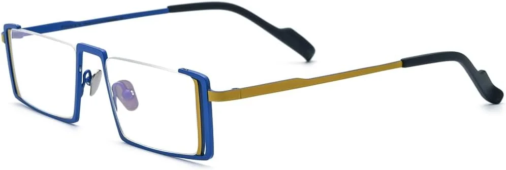 فریم عینک تیتانیوم خالص رنگارنگ فونکس مردانه، عینک مربعی یکپارچهسازی با سیستمعامل زنانه، عینک طبی وینتیج F85780