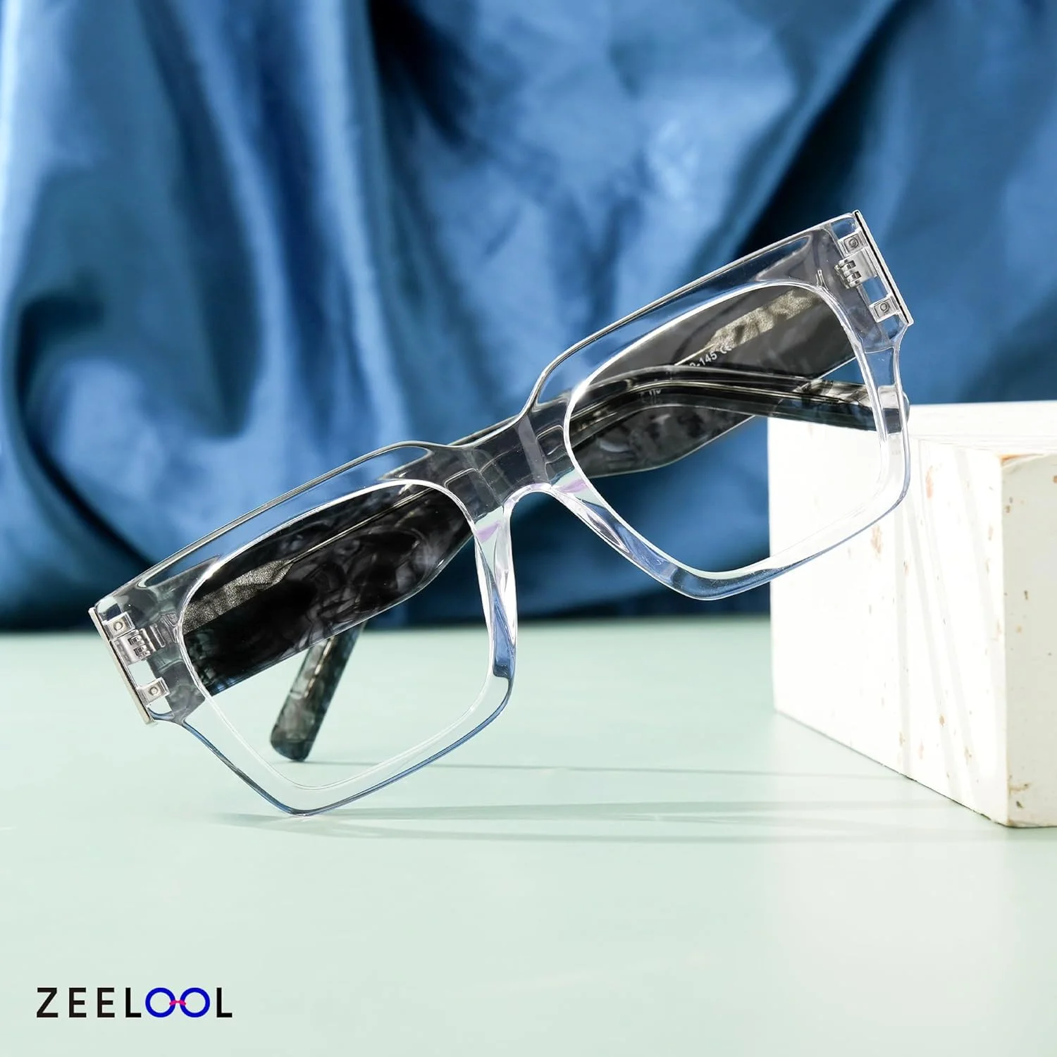 فریم عینک مربعی رترو Zeelool برای مردان با لنزهای شفاف بدون نسخه Dedee ZJGX535555