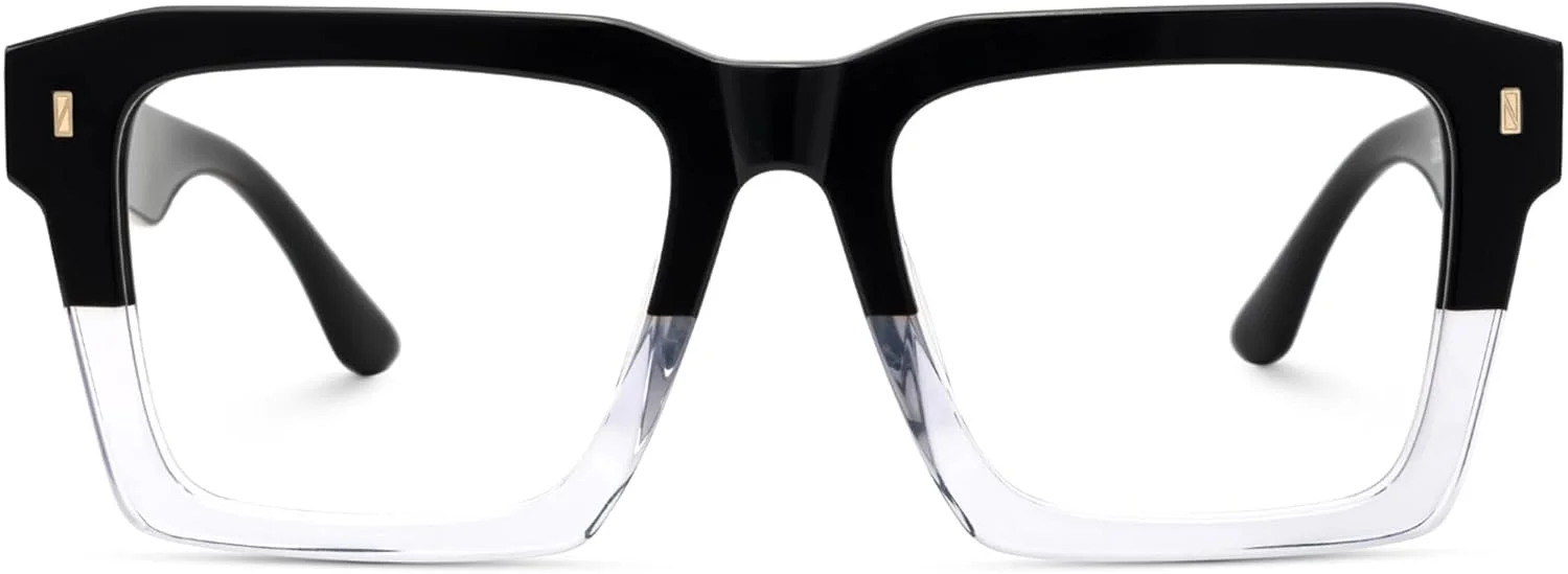 فریم عینک مربعی شیک مردانه زیلول مدل Kenish ZJGA634947 به همراه لنزهای شفاف بدون نمره