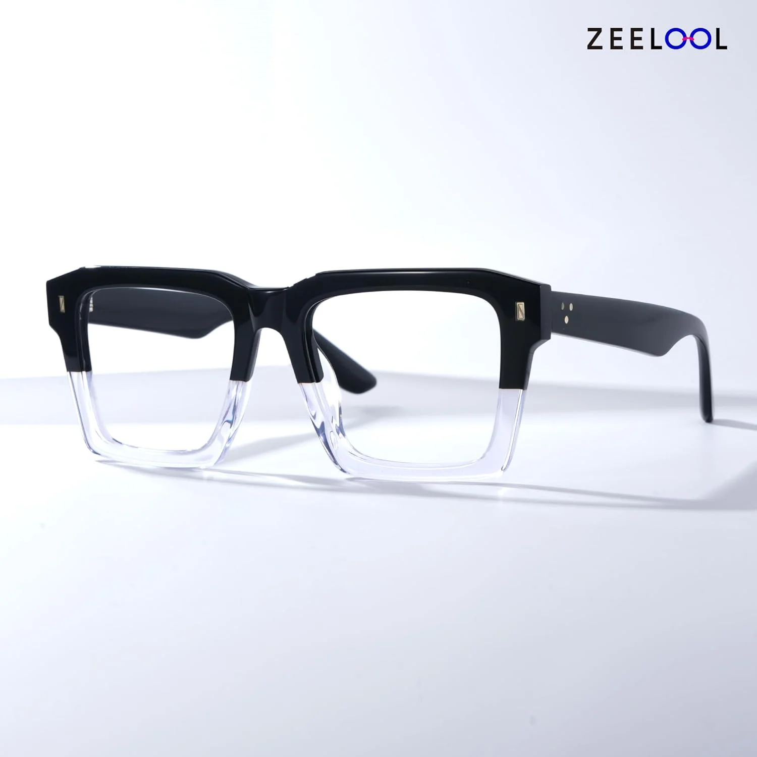 فریم عینک مربعی شیک مردانه زیلول مدل Kenish ZJGA634947 به همراه لنزهای شفاف بدون نمره