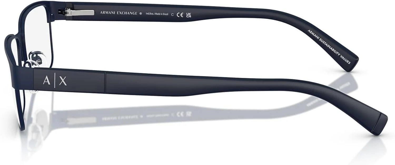 فریم عینک طبی مستطیلی مردانه A|X ARMANI EXCHANGE مدل AX1017، آبی مات/لنز نمایشی، 54 میلی متر
