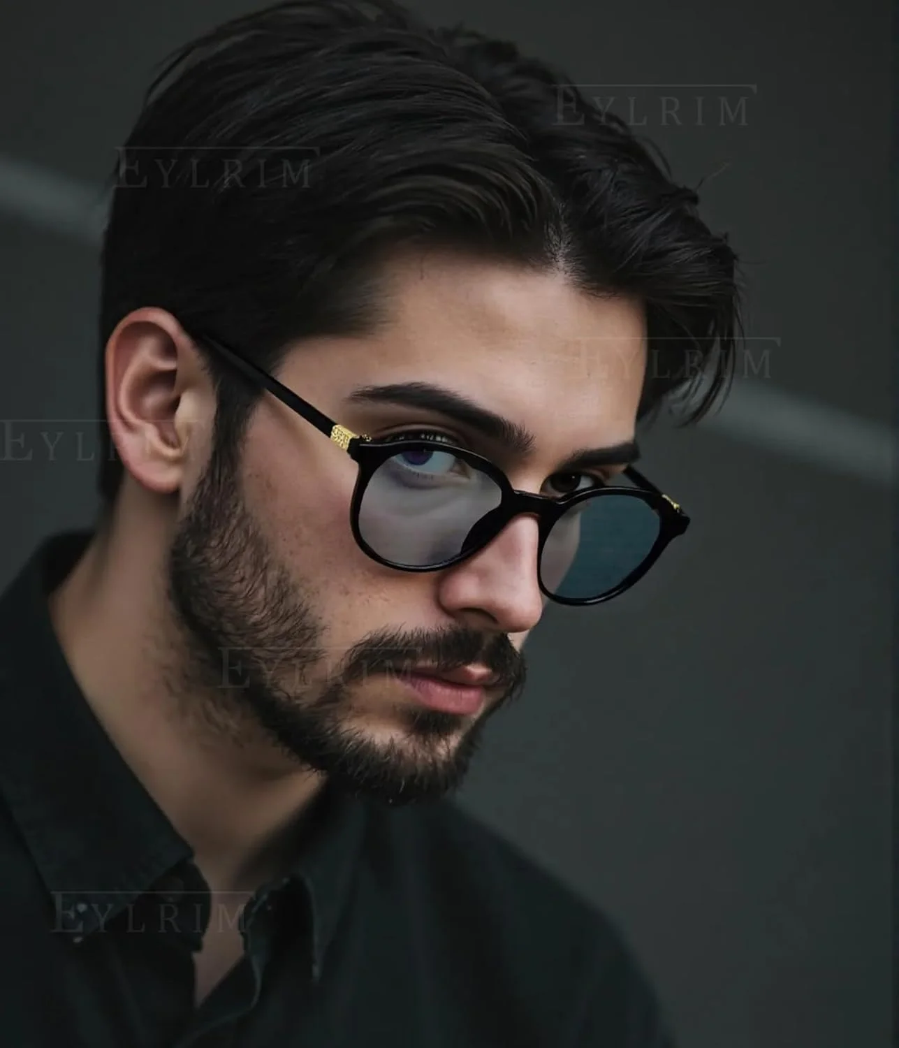 عینک گرد کلاسیک EYLRIM برای زنان و مردان، فریم دایره ای، عینک روشنایی آبی