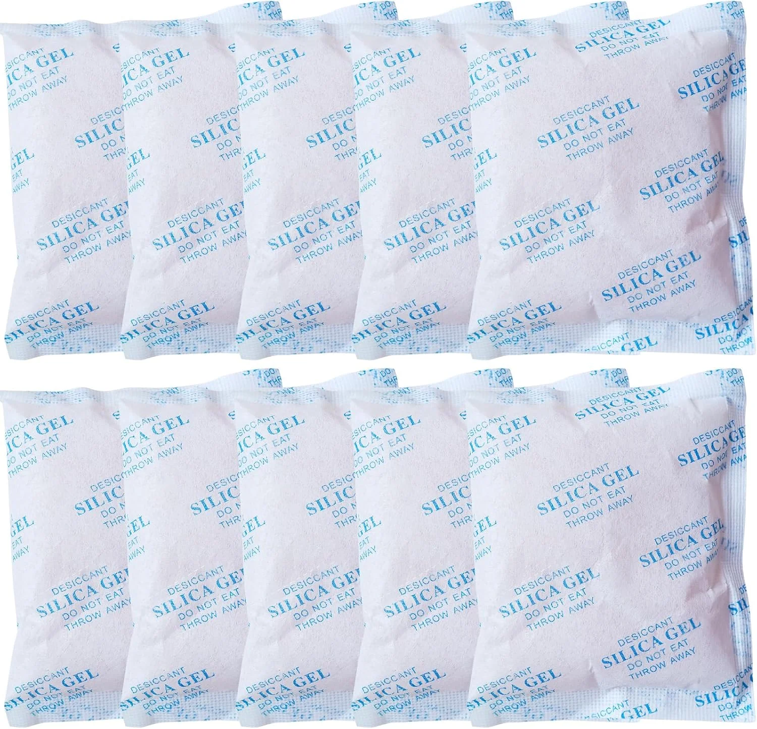 URbazaar بسته 10 عددی کیسه های رطوبت گیر سیلیکاژل، 100 گرم در هر کیسه، جاذب رطوبت غیر سمی، رطوبت گیر، مناسب برای نگهداری لباس، آشپزخانه و منزل (100 گرم - 10 عدد)