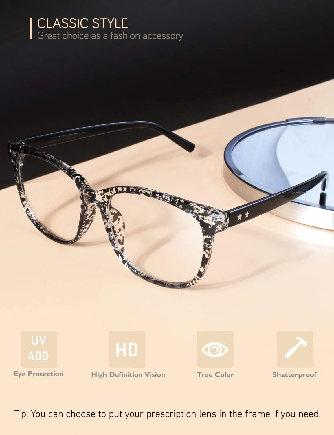 عینک فریم بزرگ شاخی GQUEEN بدون نمره، عینک فیک، عینک نردی، زنانه مردانه UV400,PE1 عینک فریم بزرگ شاخی GQUEEN بدون نمره، عینک فیک، عینک نردی، زنانه مردانه UV400,PE1