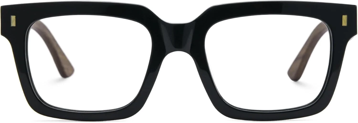 عینک مستطیلی شیک مردانه زیلول با فریم ضخیم و لنز شفاف مدل ZJGX239126