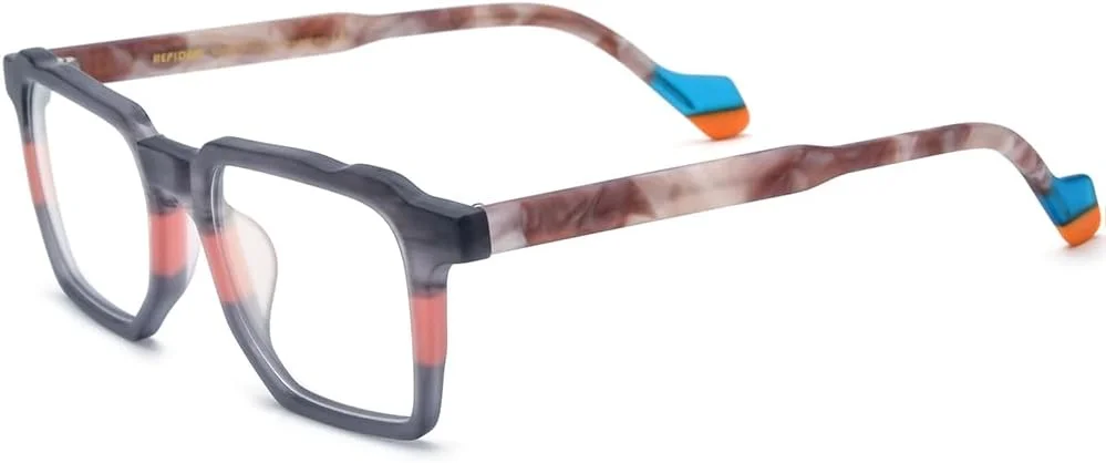 فریم عینک چند رنگ استات HEPIDEM مردانه، عینک مربعی شکل قدیمی، عینک طبی مدل 9269