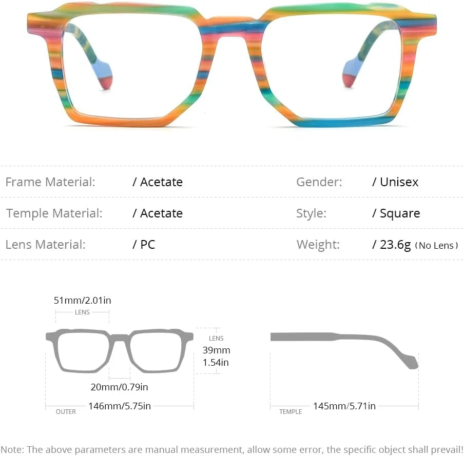 فریم عینک چند رنگ استات HEPIDEM مردانه، عینک مربعی شکل قدیمی، عینک طبی مدل 9269