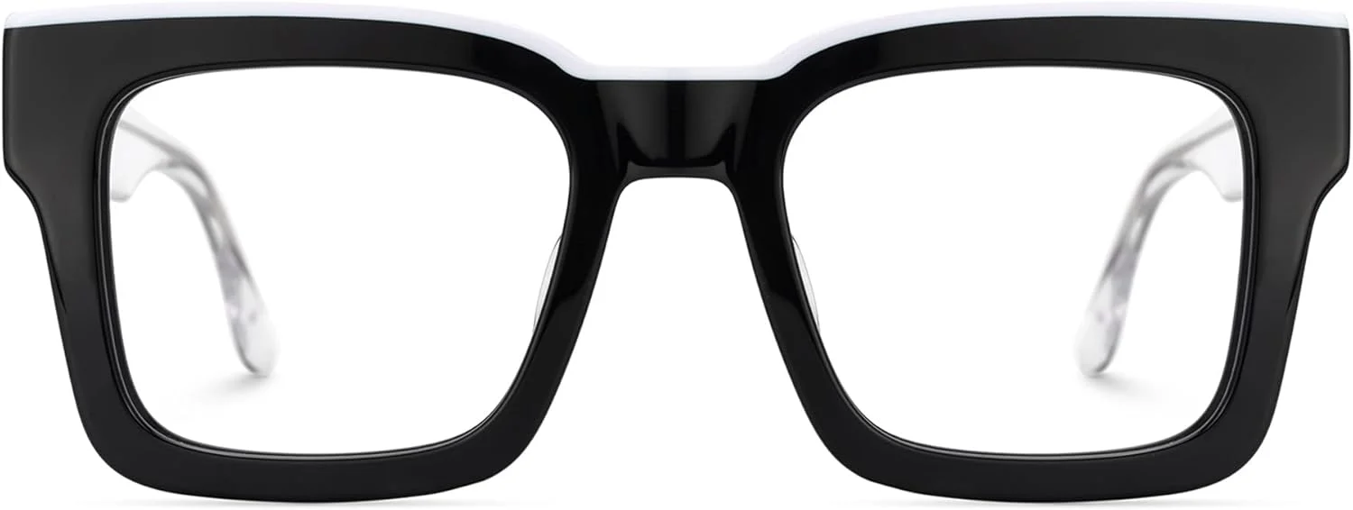 فریم عینک مربعی ضخیم زیلول مردانه، عینک با لنز شفاف بدون نسخه مدل Vorse JGA796000