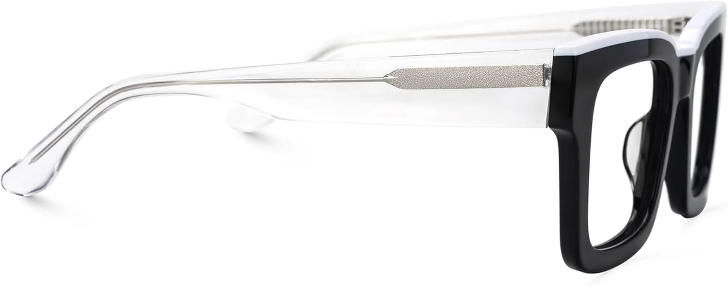 فریم عینک مربعی ضخیم زیلول مردانه، عینک با لنز شفاف بدون نسخه مدل Vorse JGA796000