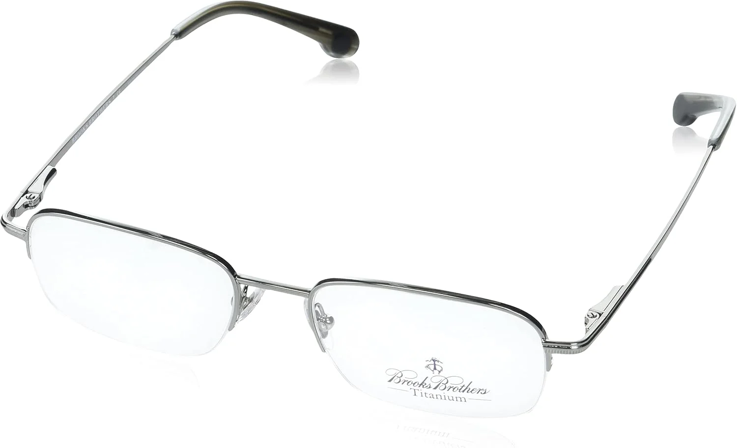فریم عینک طبی مستطیلی مردانه بروکس برادرز BB 487T، تیتانیوم خاکستری تیره/لنز نمایشی، 52 میلی متر