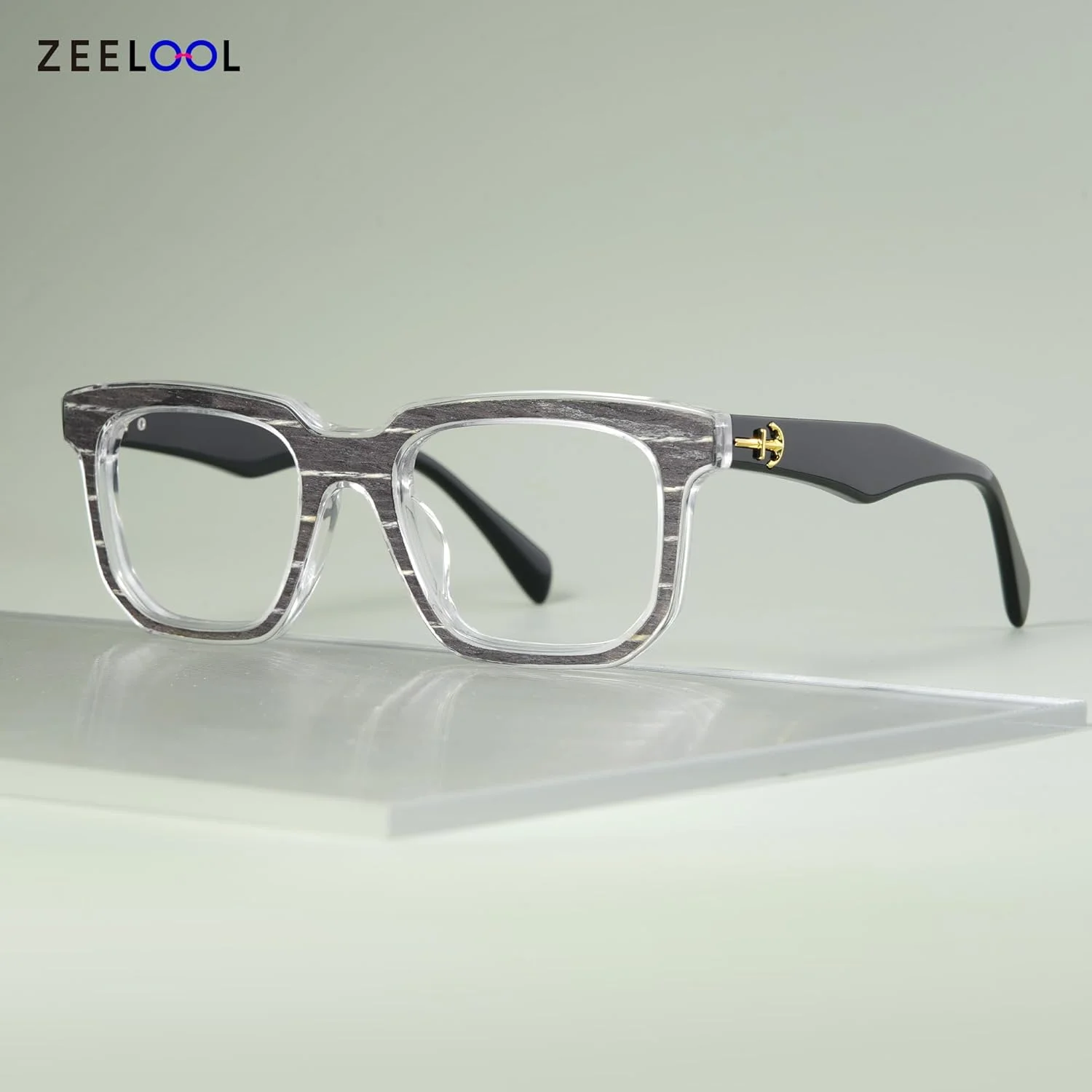 عینک مربعی شیک Zeelool با فریم ضخیم و عدسی شفاف مدل Keylin ZJGA690071