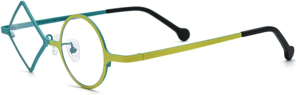 فریم عینک طبی تیتانیومی رنگارنگ FONEX مردانه گرد چپ و مربعی راست زنانه مدل F85747