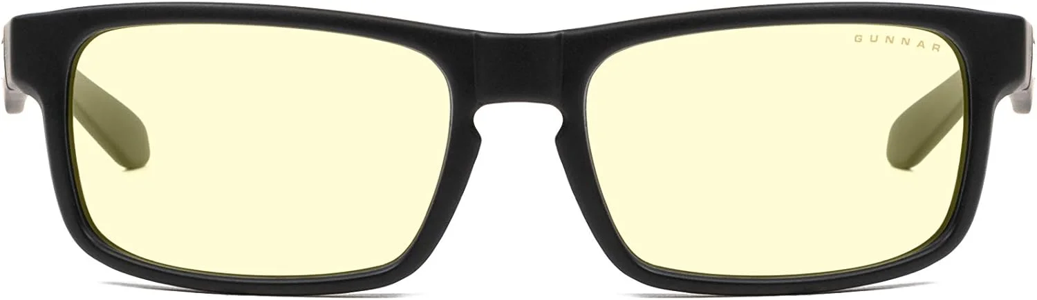 عینک کامپیوتر و گیمینگ گانار - مسدود کننده 65% نور آبی - Enigma, Onyx, Amber Tint, Onyx Frame, One size