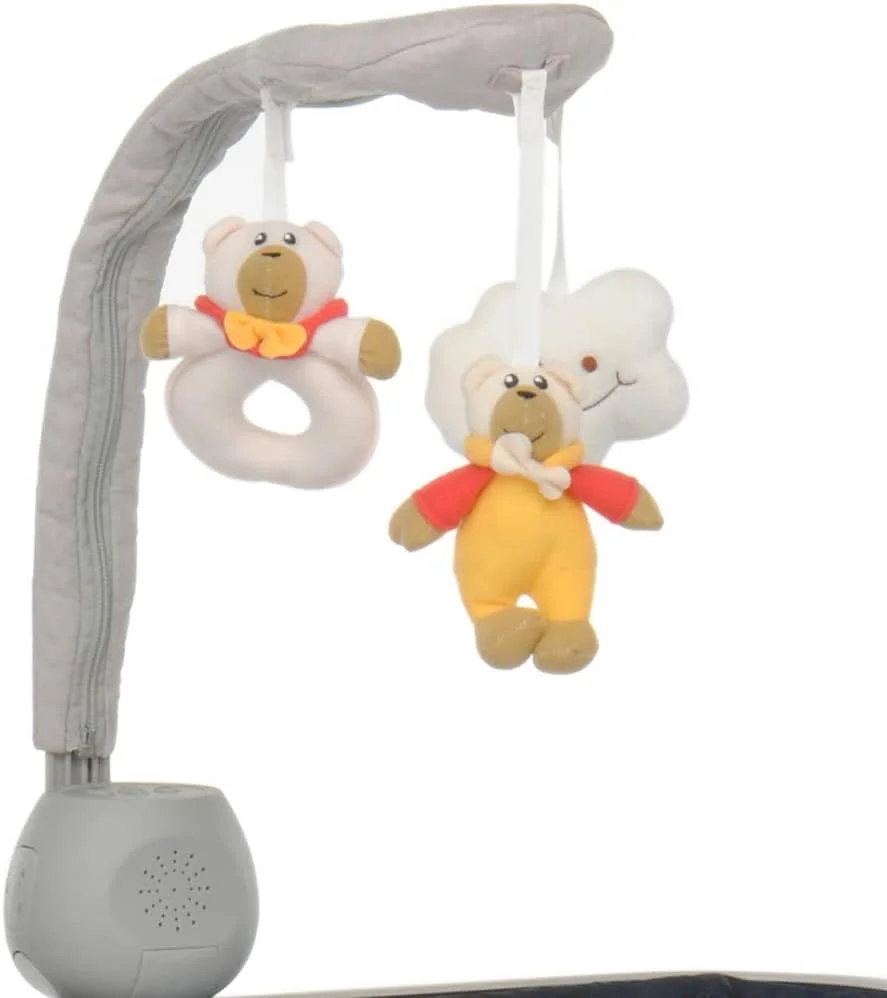 پشه بند و آویز تخت کودک Foppapedretti - سایبان محافظ با اسباب بازی های آویز ظریف، پارچه تنفسی، نصب آسان و طراحی زیبا برای آسایش نوزاد