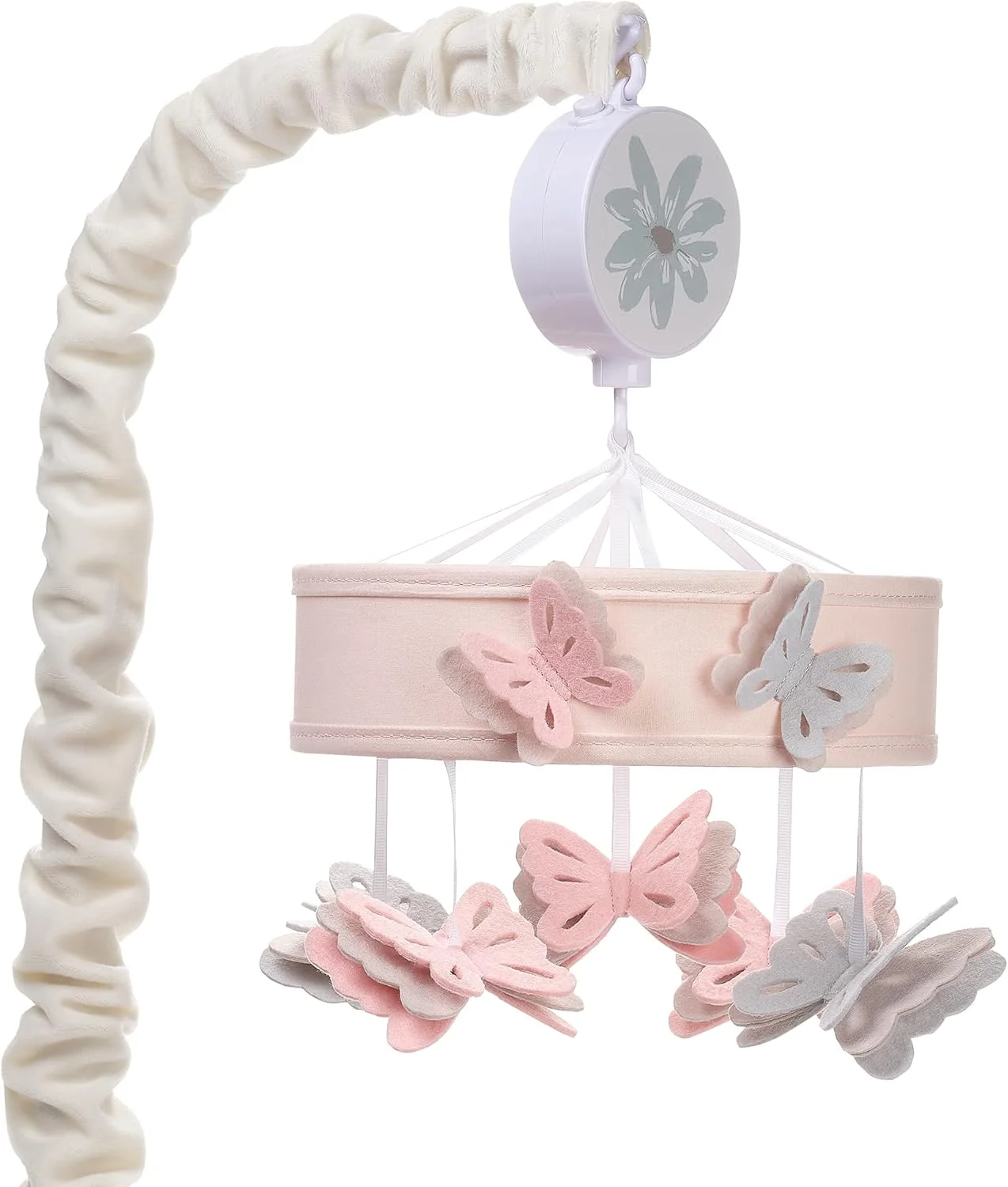 آویز موزیکال تخت نوزاد طرح پروانه صورتی Lambs & Ivy Baby Blooms