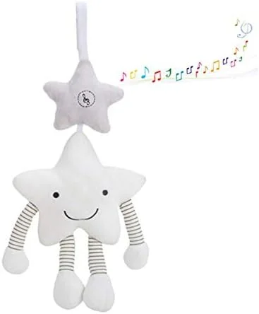 جغجغه پولیشی کودک طرح ستاره سفید آویز تخت زنگ تخت اسباب بازی پولیشی موزیکال برای نوزاد
