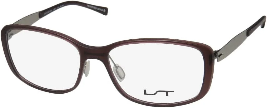 عینک طبی مردانه/زنانه لایتک مدل 7035l، طراحی محبوب، فریم کامل، لولای انعطاف پذیر (53-15-135، قهوه ای / نقره ای)