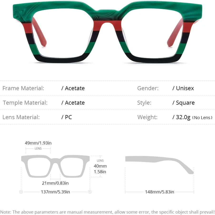 فریم عینک طبی مردانه چند رنگ استات HEPIDEM مدل مربعی وینتیج 9289