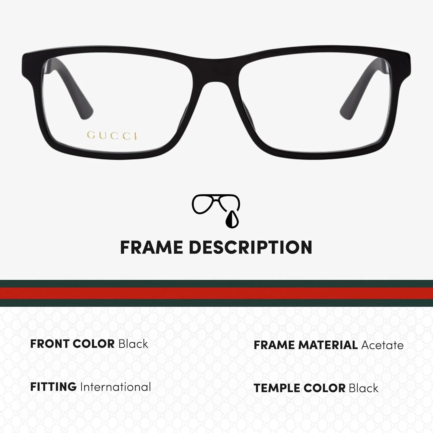 عینک طبی مردانه مستطیلی گوچی مدل GG06920 به همراه کیت لوکس عینک eSHADES، مشکی، 57 میلی‌متر