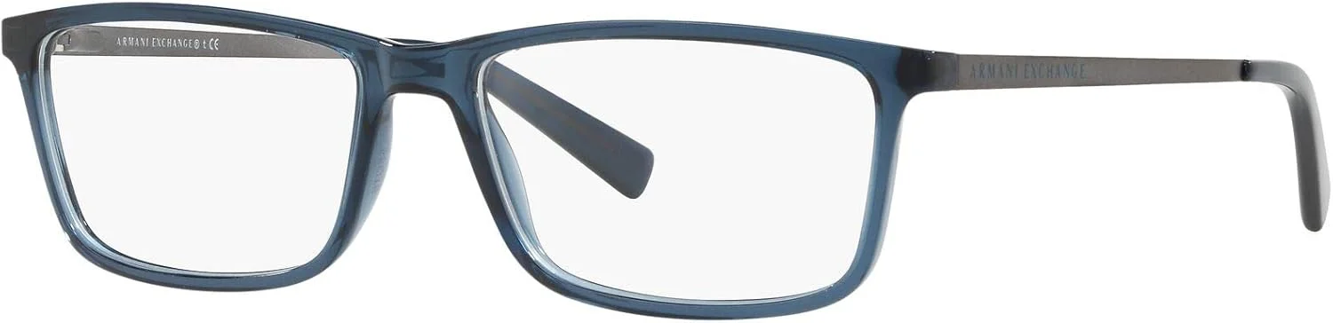 فریم عینک طبی مستطیلی مردانه آرمانی اکسچنج AX3027، آبی شفاف، سایز 55 میلی متر فریم عینک طبی مستطیلی مردانه آرمانی اکسچنج AX3027، آبی شفاف، سایز 55 میلی متر