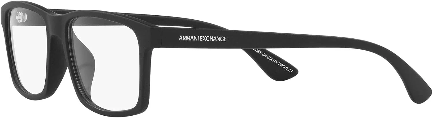 فریم عینک طبی مستطیلی مردانه Armani Exchange A|X Ax3083u با فیت جهانی، مشکی مات/لنز نمایشی، 54 میلی متر فریم عینک طبی مستطیلی مردانه Armani Exchange A|X Ax3083u با فیت جهانی، مشکی مات/لنز نمایشی، 54 میلی متر