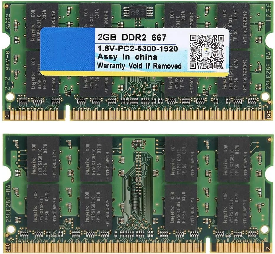 رم لپ تاپ DDR2 667MHz 2GB، ماژول حافظه PC2-5300 1.8V 200Pin برای کامپیوتر نوت بوک لپ تاپ