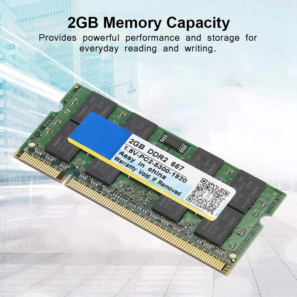 رم لپ تاپ DDR2 667MHz 2GB، ماژول حافظه PC2-5300 1.8V 200Pin برای کامپیوتر نوت بوک لپ تاپ