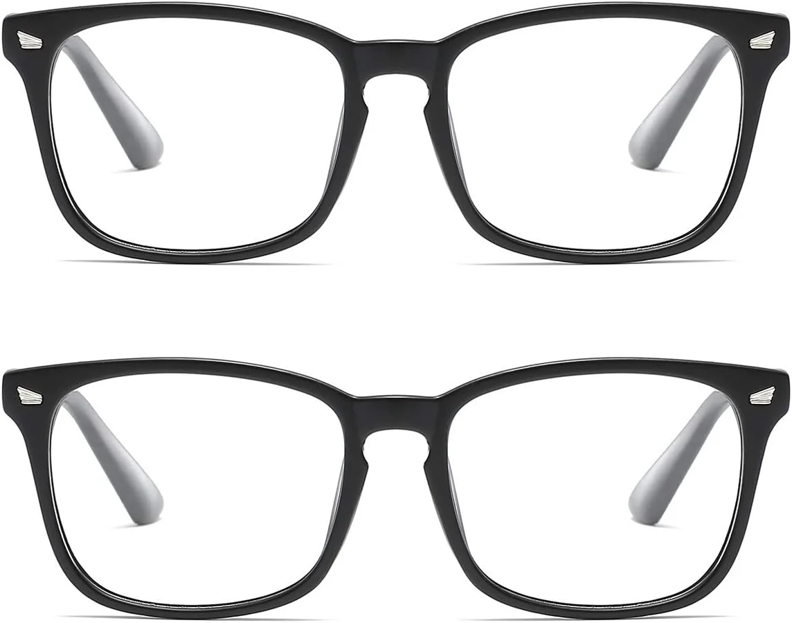 عینک مربعی شیک بدون نسخه با لنز شفاف