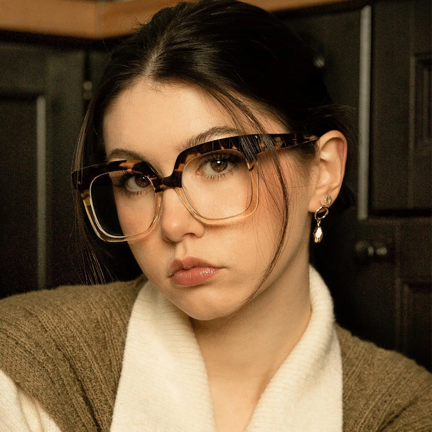 عینک طبی مربعی ضخیم و بزرگ استات زیلول مدل Dexter ZOA02007، شیک برای آقایان و بانوان، با لنز شفاف