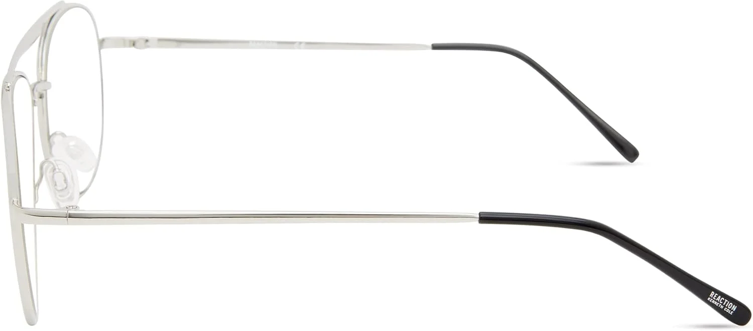 فریم عینک طبی کنت کول REACTION مدل Kc1511-b، فریم اشکی، مسدود کننده نور آبی، رنگ نیکلتین براق، سایز 59 میلی متر