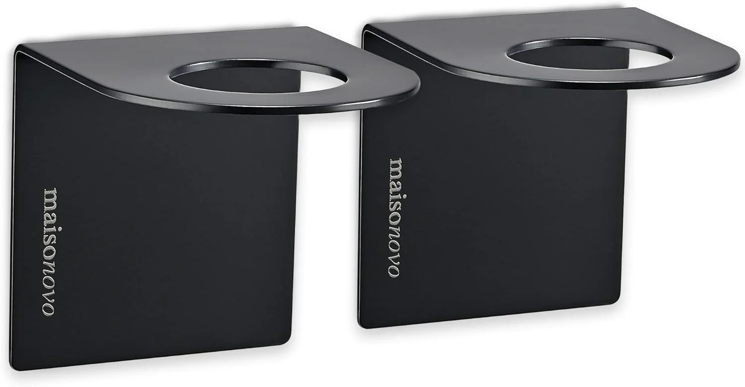 نگهدارنده چسبی بطری مایع MaisoNovo برای جا مایع ظرفشویی | نگهدارنده بطری دوش بدون نیاز به سوراخکاری | ست نگهدارنده بطری شامپو 2 عددی - مشکی