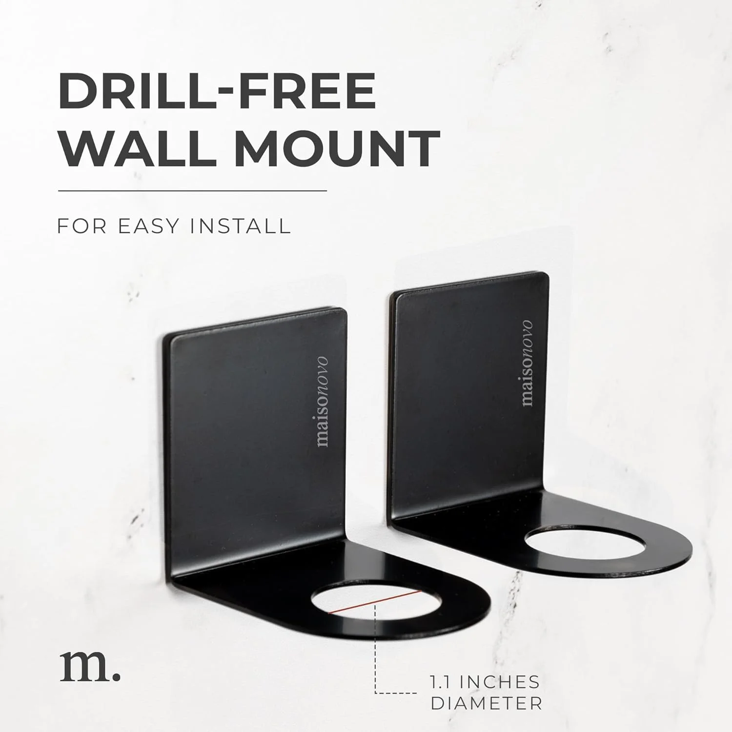 نگهدارنده چسبی بطری مایع MaisoNovo برای جا مایع ظرفشویی | نگهدارنده بطری دوش بدون نیاز به سوراخکاری | ست نگهدارنده بطری شامپو 2 عددی - مشکی