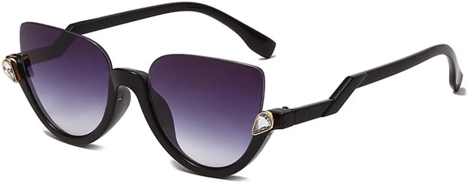 فریم عینک چشم گربه ای زنانه طرح قدیمی، فریم نیمه، لنز شفاف کریستالی، فریم عینک زنانه