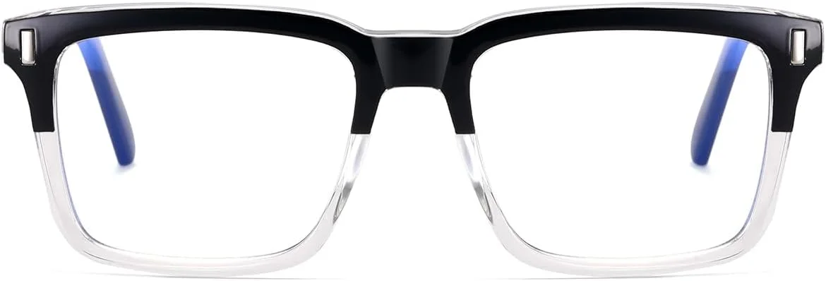 فریم عینک مربعی مد مردانه نیمه فلزی با لنز شفاف ضد نور آبی زنانه TR90 عینک یونیسکس فریم عینک مربعی مد مردانه نیمه فلزی با لنز شفاف ضد نور آبی زنانه TR90 عینک یونیسکس