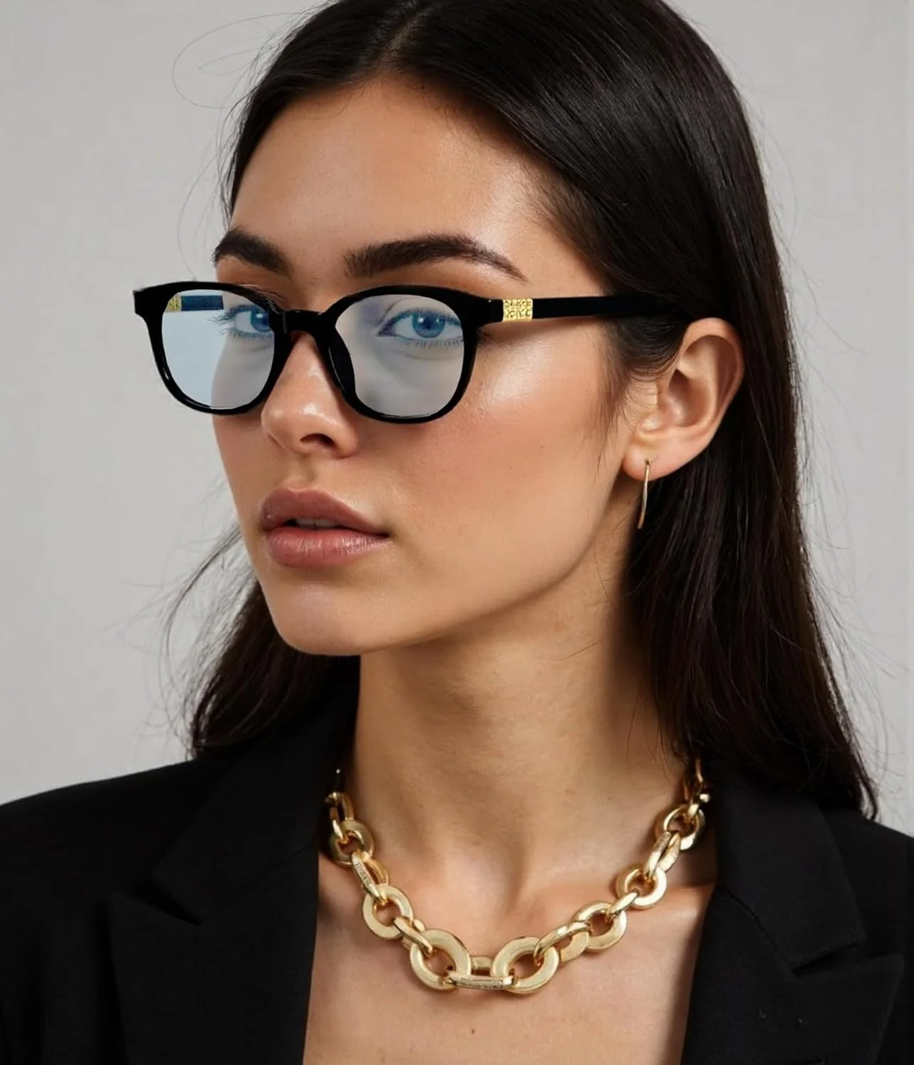 عینک گرد کلاسیک EYLRIM برای زنان و مردان، فریم دایره ای، عینک روشنایی آبی