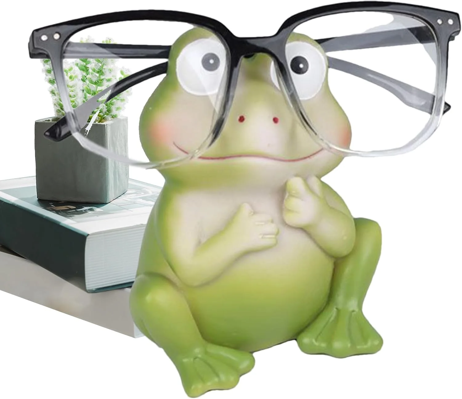جا عینکی فانتزی، استند عینک برای میز کنار تخت | مجسمه حیوانات تزئینی، استند رومیزی عینک طرح قورباغه برای میز اتاق خواب