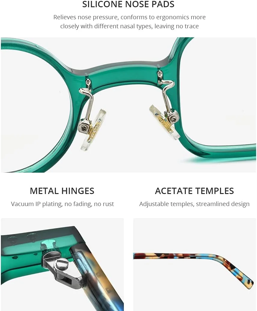 فریم عینک مردانه استات HEPIDEM، عینک طبی مربعی چپ گرد راست، طرح قدیمی و کلاسیک